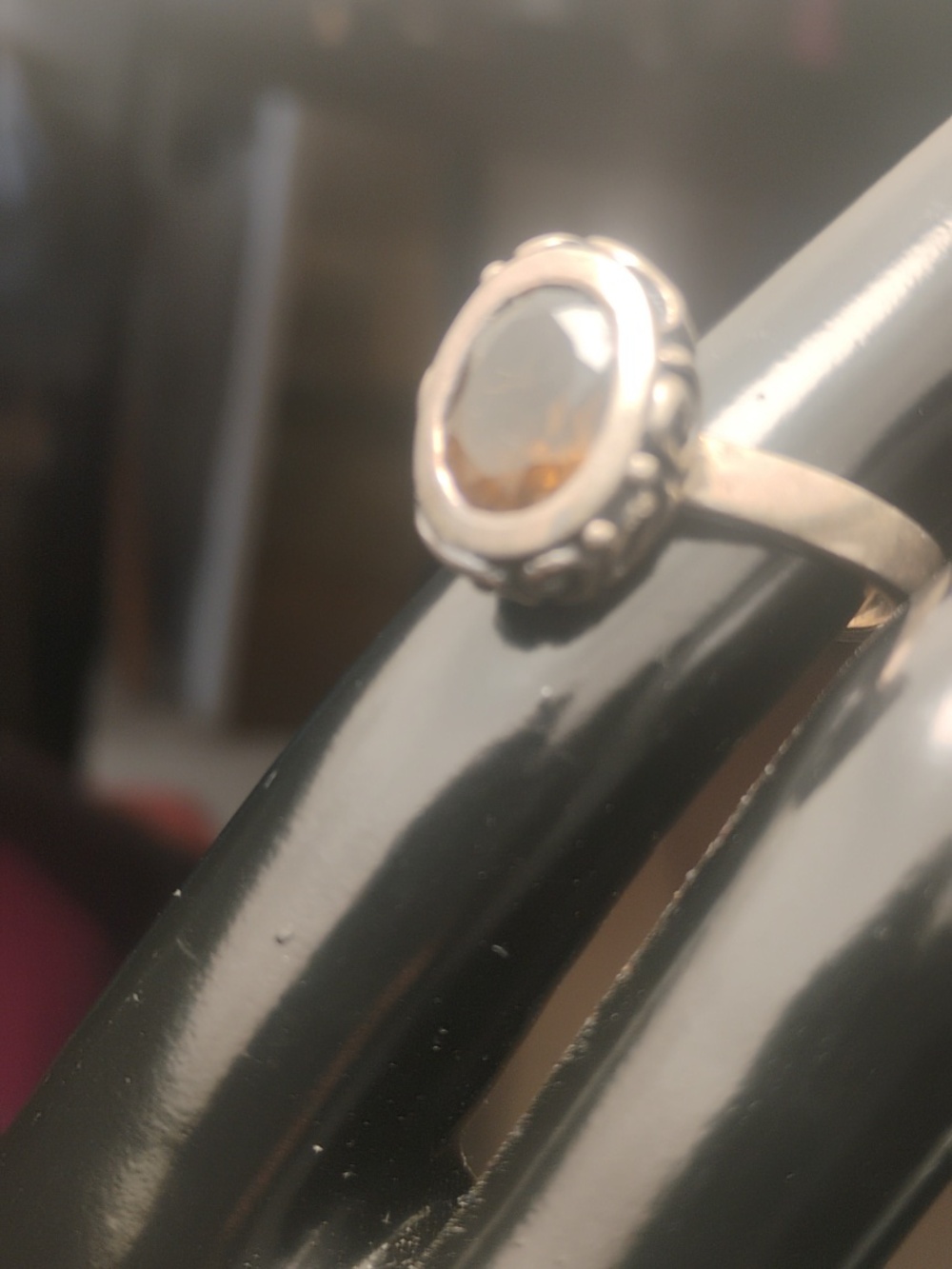 925 Sterling Stamped Brown Gemstone Ring Heavy Boho Style Size 9 - Picture 3 of 12